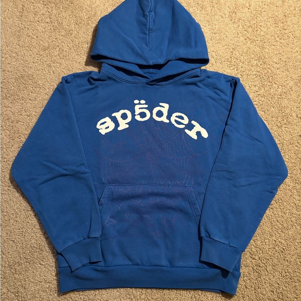 Sp5der Hoodie Legacy Blue Size Small